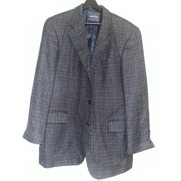 Nautica Other - EUC Nautica Black Striped Wool Sport Coat Size 42L
